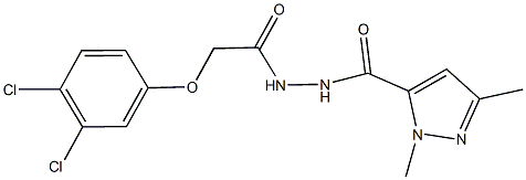 N'-[(3,4-dichlorophenoxy)acetyl]-1,3-dimethyl-1H-pyrazole-5-carbohydrazide 化学構造式