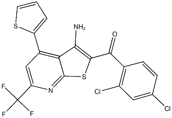 [3-amino-4-(2-thienyl)-6-(trifluoromethyl)thieno[2,3-b]pyridin-2-yl](2,4-dichlorophenyl)methanone Structure