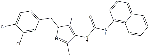 N-[1-(3,4-dichlorobenzyl)-3,5-dimethyl-1H-pyrazol-4-yl]-N'-(1-naphthyl)urea Structure