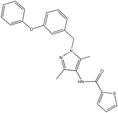 N-[3,5-dimethyl-1-(3-phenoxybenzyl)-1H-pyrazol-4-yl]-2-thiophenecarboxamide Structure