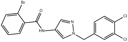 2-bromo-N-[1-(3,4-dichlorobenzyl)-1H-pyrazol-4-yl]benzamide Structure