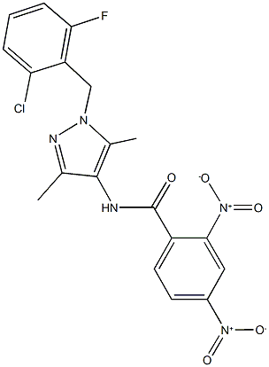 N-[1-(2-chloro-6-fluorobenzyl)-3,5-dimethyl-1H-pyrazol-4-yl]-2,4-dinitrobenzamide,515120-47-5,结构式