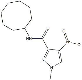 N-cyclooctyl-4-nitro-1-methyl-1H-pyrazole-3-carboxamide Struktur