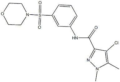 4-chloro-1,5-dimethyl-N-[3-(4-morpholinylsulfonyl)phenyl]-1H-pyrazole-3-carboxamide,515120-77-1,结构式