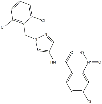 4-chloro-N-[1-(2,6-dichlorobenzyl)-1H-pyrazol-4-yl]-2-nitrobenzamide,515121-06-9,结构式