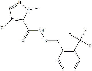 4-chloro-1-methyl-N'-[2-(trifluoromethyl)benzylidene]-1H-pyrazole-5-carbohydrazide 结构式