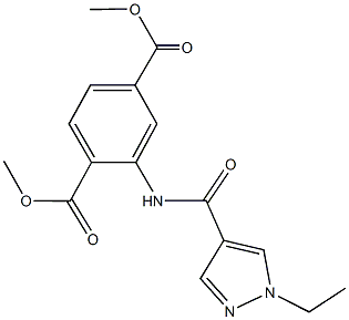 dimethyl 2-{[(1-ethyl-1H-pyrazol-4-yl)carbonyl]amino}terephthalate Structure