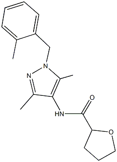 N-[3,5-dimethyl-1-(2-methylbenzyl)-1H-pyrazol-4-yl]tetrahydro-2-furancarboxamide 化学構造式