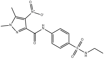 N-{4-[(ethylamino)sulfonyl]phenyl}-4-nitro-1,5-dimethyl-1H-pyrazole-3-carboxamide Structure