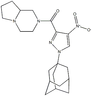 2-({1-(1-adamantyl)-4-nitro-1H-pyrazol-3-yl}carbonyl)octahydropyrrolo[1,2-a]pyrazine Structure