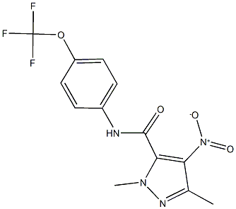 4-nitro-1,3-dimethyl-N-[4-(trifluoromethoxy)phenyl]-1H-pyrazole-5-carboxamide Struktur