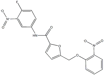 N-{4-fluoro-3-nitrophenyl}-5-({2-nitrophenoxy}methyl)-2-furamide|