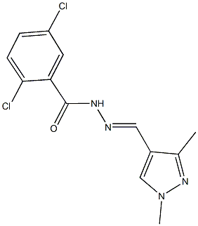 2,5-dichloro-N'-[(1,3-dimethyl-1H-pyrazol-4-yl)methylene]benzohydrazide Struktur
