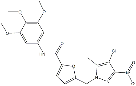 515122-55-1 5-({4-chloro-3-nitro-5-methyl-1H-pyrazol-1-yl}methyl)-N-(3,4,5-trimethoxyphenyl)-2-furamide