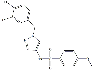 N-[1-(3,4-dichlorobenzyl)-1H-pyrazol-4-yl]-4-methoxybenzenesulfonamide Struktur