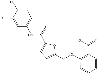 N-(3,4-dichlorophenyl)-5-({2-nitrophenoxy}methyl)-2-furamide Structure