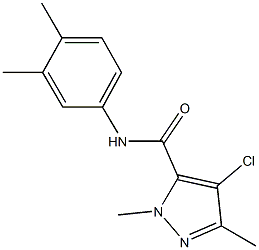 4-chloro-N-(3,4-dimethylphenyl)-1,3-dimethyl-1H-pyrazole-5-carboxamide Structure