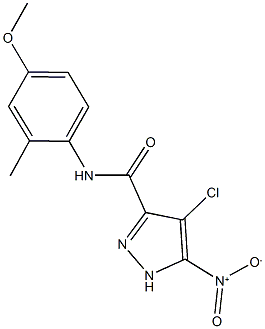 4-chloro-5-nitro-N-(4-methoxy-2-methylphenyl)-1H-pyrazole-3-carboxamide,515122-96-0,结构式