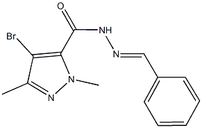 N'-benzylidene-4-bromo-1,3-dimethyl-1H-pyrazole-5-carbohydrazide Struktur