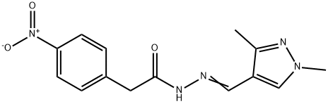 N'-[(1,3-dimethyl-1H-pyrazol-4-yl)methylene]-2-{4-nitrophenyl}acetohydrazide Structure