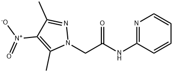 2-{4-nitro-3,5-dimethyl-1H-pyrazol-1-yl}-N-(2-pyridinyl)acetamide Struktur