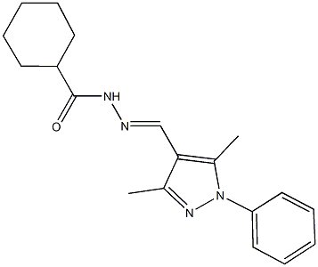 N'-[(3,5-dimethyl-1-phenyl-1H-pyrazol-4-yl)methylene]cyclohexanecarbohydrazide Struktur