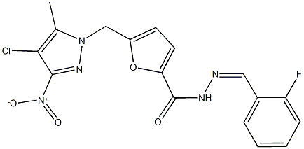 515123-29-2 5-({4-chloro-3-nitro-5-methyl-1H-pyrazol-1-yl}methyl)-N'-(2-fluorobenzylidene)-2-furohydrazide