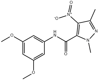 N-(3,5-dimethoxyphenyl)-4-nitro-1,3-dimethyl-1H-pyrazole-5-carboxamide,515149-02-7,结构式