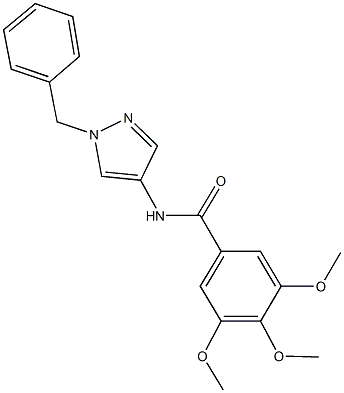 N-(1-benzyl-1H-pyrazol-4-yl)-3,4,5-trimethoxybenzamide,515149-05-0,结构式