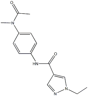 N-{4-[acetyl(methyl)amino]phenyl}-1-ethyl-1H-pyrazole-4-carboxamide 结构式