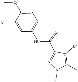 4-bromo-N-(3-chloro-4-methoxyphenyl)-1,5-dimethyl-1H-pyrazole-3-carboxamide,515149-12-9,结构式
