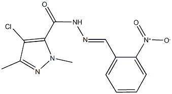 4-chloro-N'-{2-nitrobenzylidene}-1,3-dimethyl-1H-pyrazole-5-carbohydrazide Structure