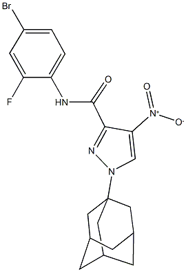 1-(1-adamantyl)-N-(4-bromo-2-fluorophenyl)-4-nitro-1H-pyrazole-3-carboxamide Structure