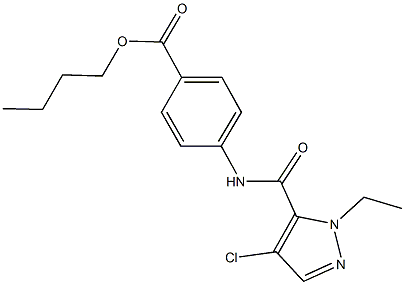 butyl 4-{[(4-chloro-1-ethyl-1H-pyrazol-5-yl)carbonyl]amino}benzoate 结构式