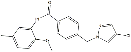 4-[(4-chloro-1H-pyrazol-1-yl)methyl]-N-(2-methoxy-5-methylphenyl)benzamide Structure