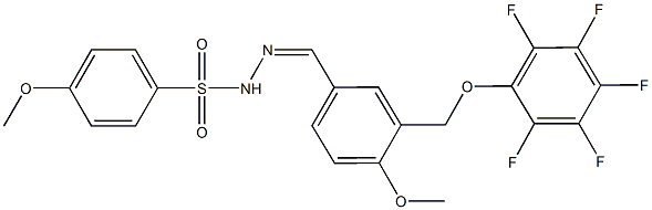 4-methoxy-N'-{4-methoxy-3-[(2,3,4,5,6-pentafluorophenoxy)methyl]benzylidene}benzenesulfonohydrazide Structure