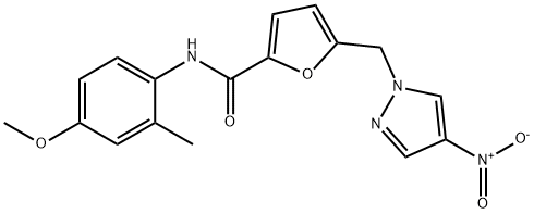 5-({4-nitro-1H-pyrazol-1-yl}methyl)-N-(4-methoxy-2-methylphenyl)-2-furamide,515149-97-0,结构式