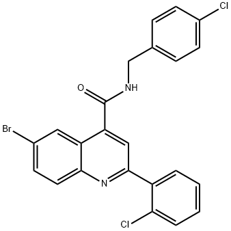 6-bromo-N-(4-chlorobenzyl)-2-(2-chlorophenyl)-4-quinolinecarboxamide,515149-99-2,结构式