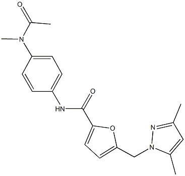 N-{4-[acetyl(methyl)amino]phenyl}-5-[(3,5-dimethyl-1H-pyrazol-1-yl)methyl]-2-furamide Structure