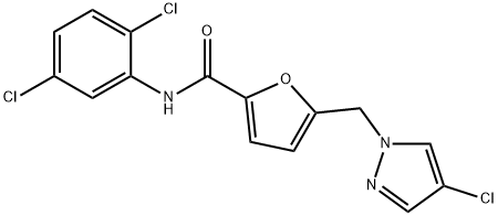5-[(4-chloro-1H-pyrazol-1-yl)methyl]-N-(2,5-dichlorophenyl)-2-furamide,515150-41-1,结构式