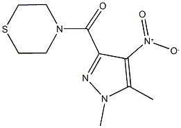 4-({4-nitro-1,5-dimethyl-1H-pyrazol-3-yl}carbonyl)thiomorpholine 化学構造式