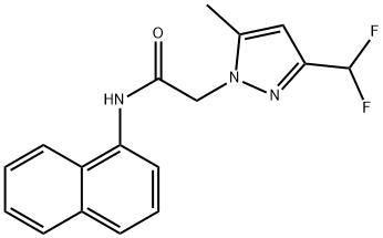 2-[3-(difluoromethyl)-5-methyl-1H-pyrazol-1-yl]-N-(1-naphthyl)acetamide 化学構造式
