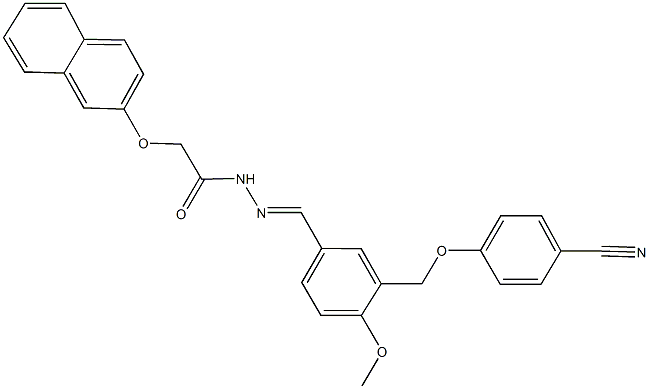 N'-{3-[(4-cyanophenoxy)methyl]-4-methoxybenzylidene}-2-(2-naphthyloxy)acetohydrazide 结构式