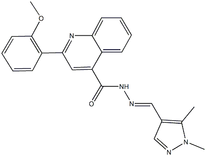 N'-[(1,5-dimethyl-1H-pyrazol-4-yl)methylene]-2-(2-methoxyphenyl)-4-quinolinecarbohydrazide 结构式