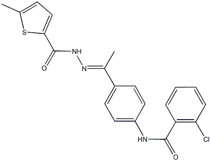 515151-08-3 2-chloro-N-(4-{N-[(5-methyl-2-thienyl)carbonyl]ethanehydrazonoyl}phenyl)benzamide