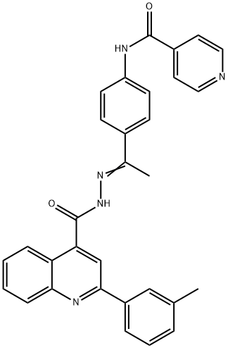 N-[4-(N-{[2-(3-methylphenyl)-4-quinolinyl]carbonyl}ethanehydrazonoyl)phenyl]isonicotinamide|