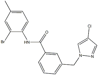 515151-36-7 N-(2-bromo-4-methylphenyl)-3-[(4-chloro-1H-pyrazol-1-yl)methyl]benzamide