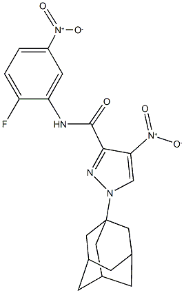 1-(1-adamantyl)-N-{2-fluoro-5-nitrophenyl}-4-nitro-1H-pyrazole-3-carboxamide Structure