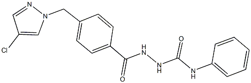 2-{4-[(4-chloro-1H-pyrazol-1-yl)methyl]benzoyl}-N-phenylhydrazinecarboxamide|