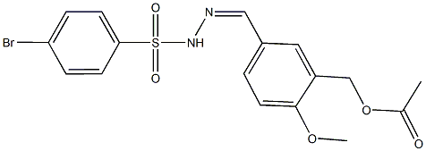 5-{2-[(4-bromophenyl)sulfonyl]carbohydrazonoyl}-2-methoxybenzyl acetate Structure